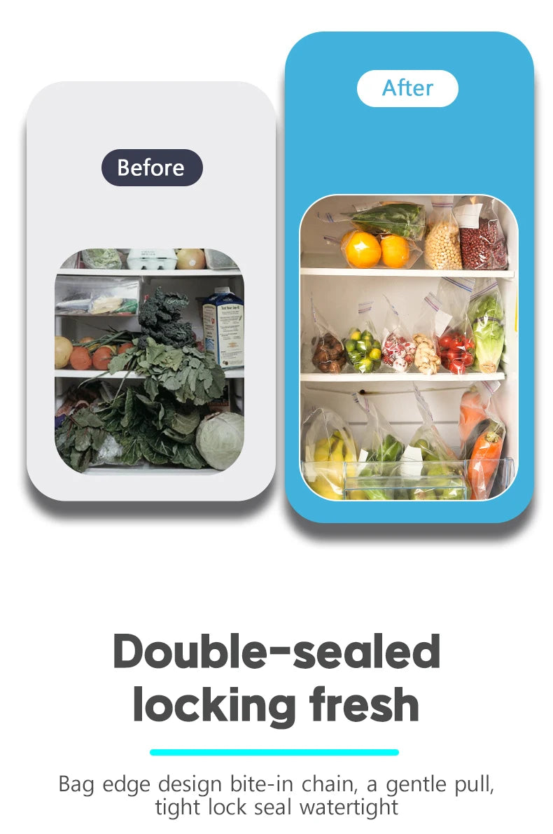 Food Grade Plastic Bag Zipper Sealing Freezer Storage Special Sliding Button Bag Thickened Self-sealing Bag