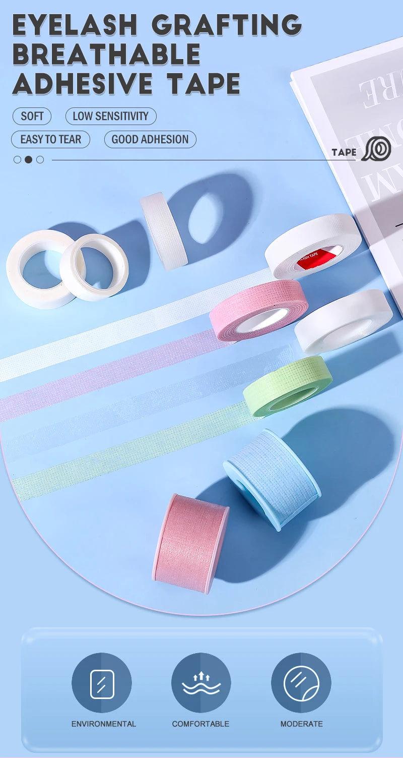 2/8PCS Micropore Lash Tape Eyelash Extension Supplies Transparent 4.5/9m Breathable Easy To Tear Medical Tapes Lash Makeup Tool