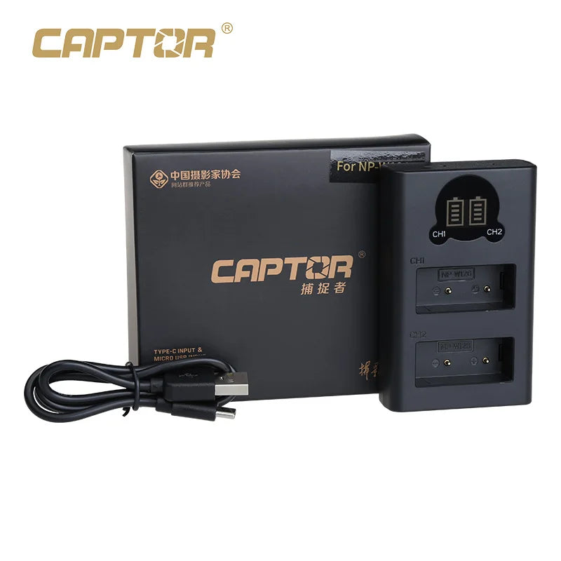FB NP-W126S Dual USB Battery Charger for Fujifilm Camera XS10 XT30 II XA7 XA5 XA3 XT200 XT100 X100V X100F XE4 XE3 X-PRo1 Camera