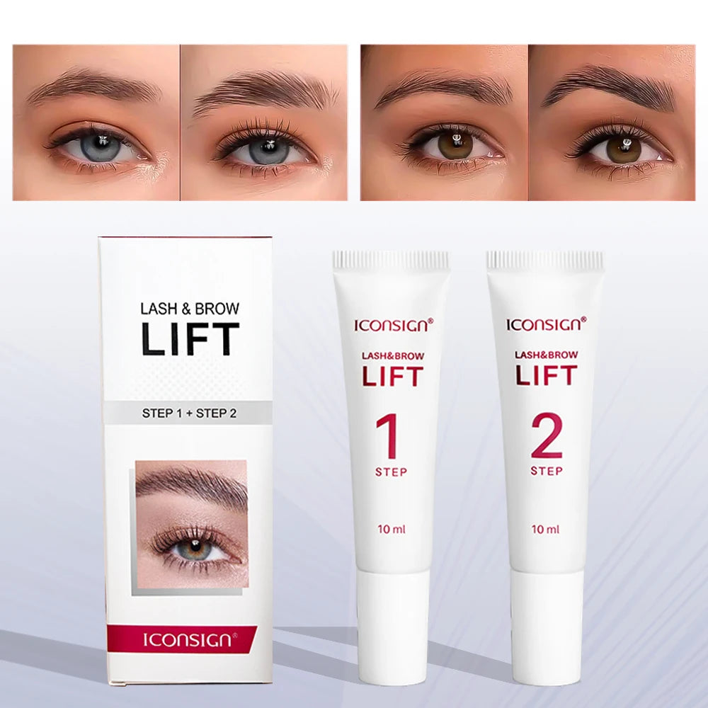 0.34 oz Keratin Eyelash and Eyebrow Lift Set - Durable, Gentle, and Odorless Formula, Get Salon Quality Eyelashes and Eyebrows