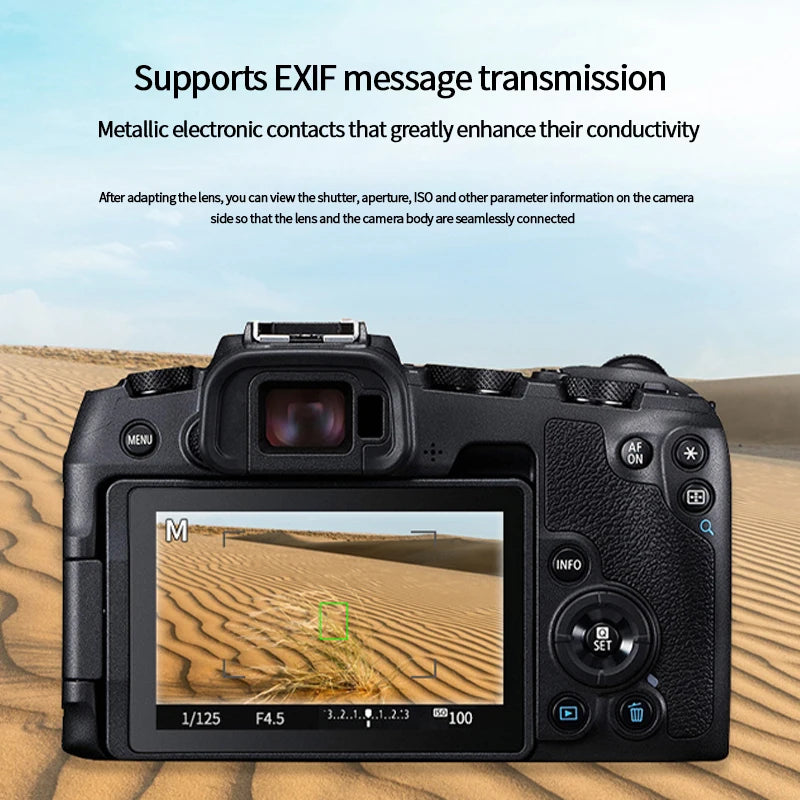 EF-EOS R Lens Adapter Electronic Auto-Focus EF to R Mount Adapter for Canon EF/EF-S Lens to EOS R Series Mirrorless Cameras