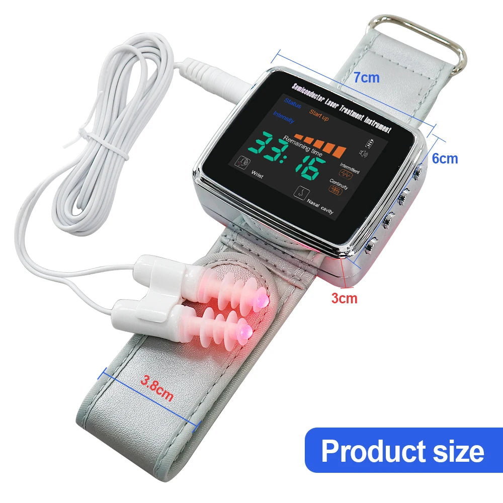 15 Laser 650nm Laser Therapy Wrist Watch LLLT for Diabetes Hypertension Cholesterol Treatment Laser Rhinitis Physiotherapy