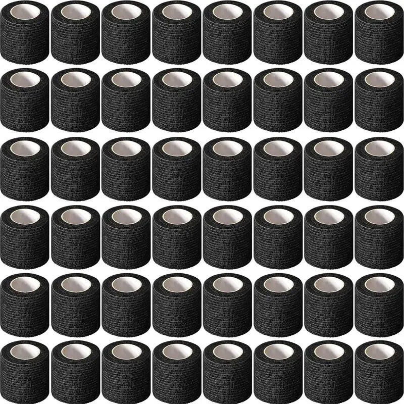 Wholesale 24Pcs Black Tape Tattoo Handle Bandage Anti-slip Athletic Nonwoven Waterproof Disposable Self-adhesive Elastic Bandage