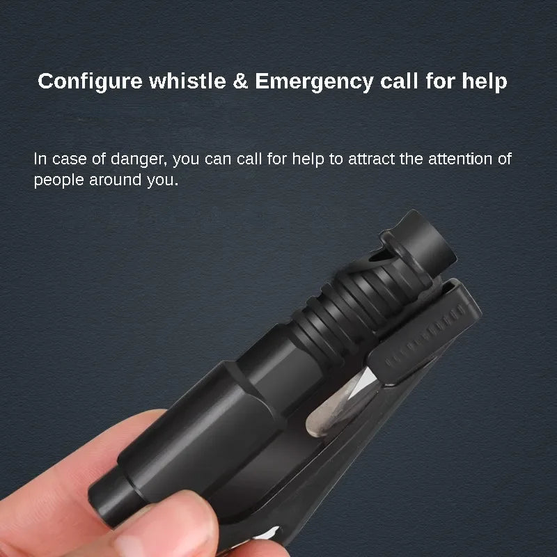 Car Safety Hammer Auto Emergency Glass Window Breaker Seat Belt Cutter Life-Saving Car Emergency Escape Hammer Survival Whistle