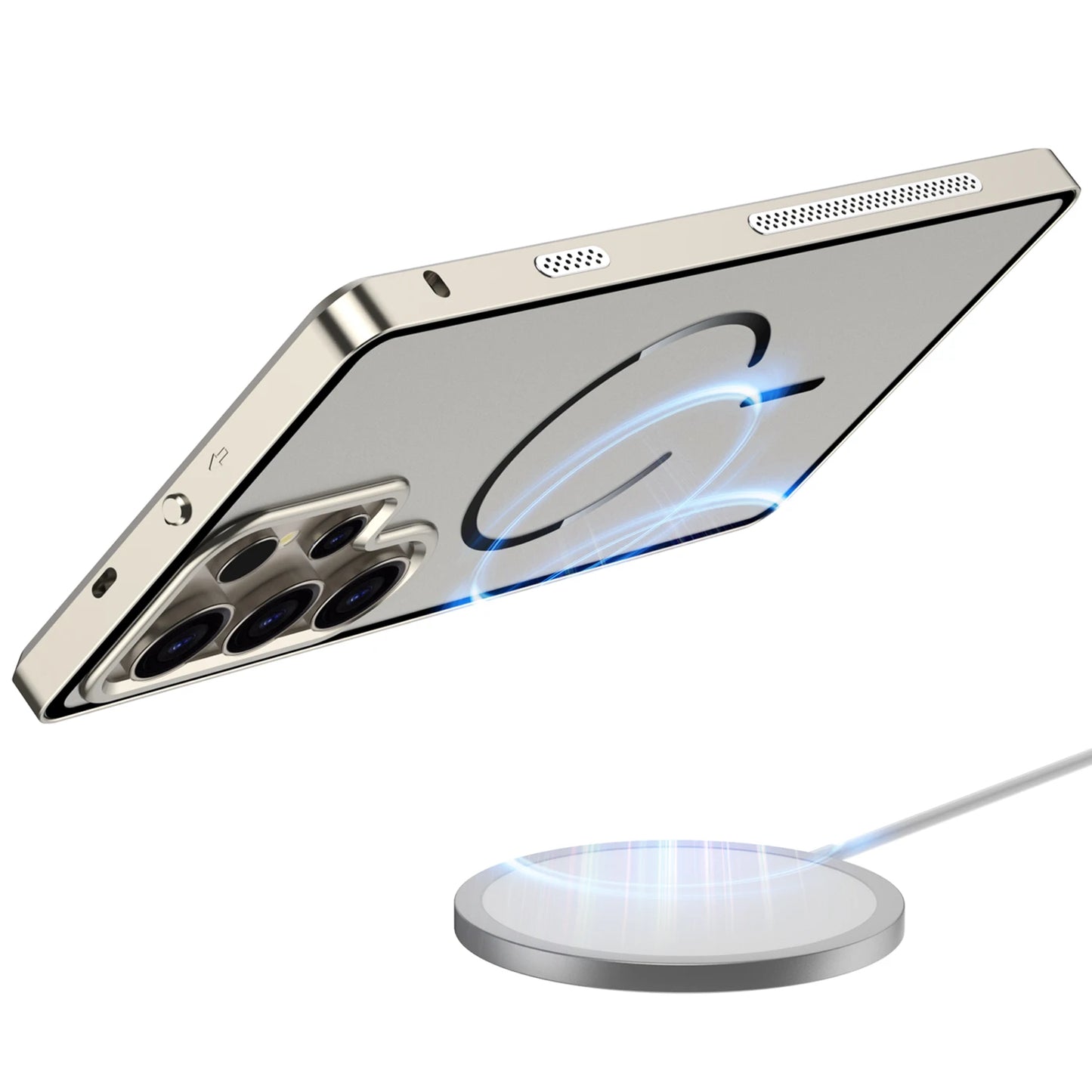 Case for Samsung S25 ULTRA Ultra S24 PLUS S23 Thin Aluminum Alloy Metal Transparent Heat Dissipation Magnetic Back Cover
