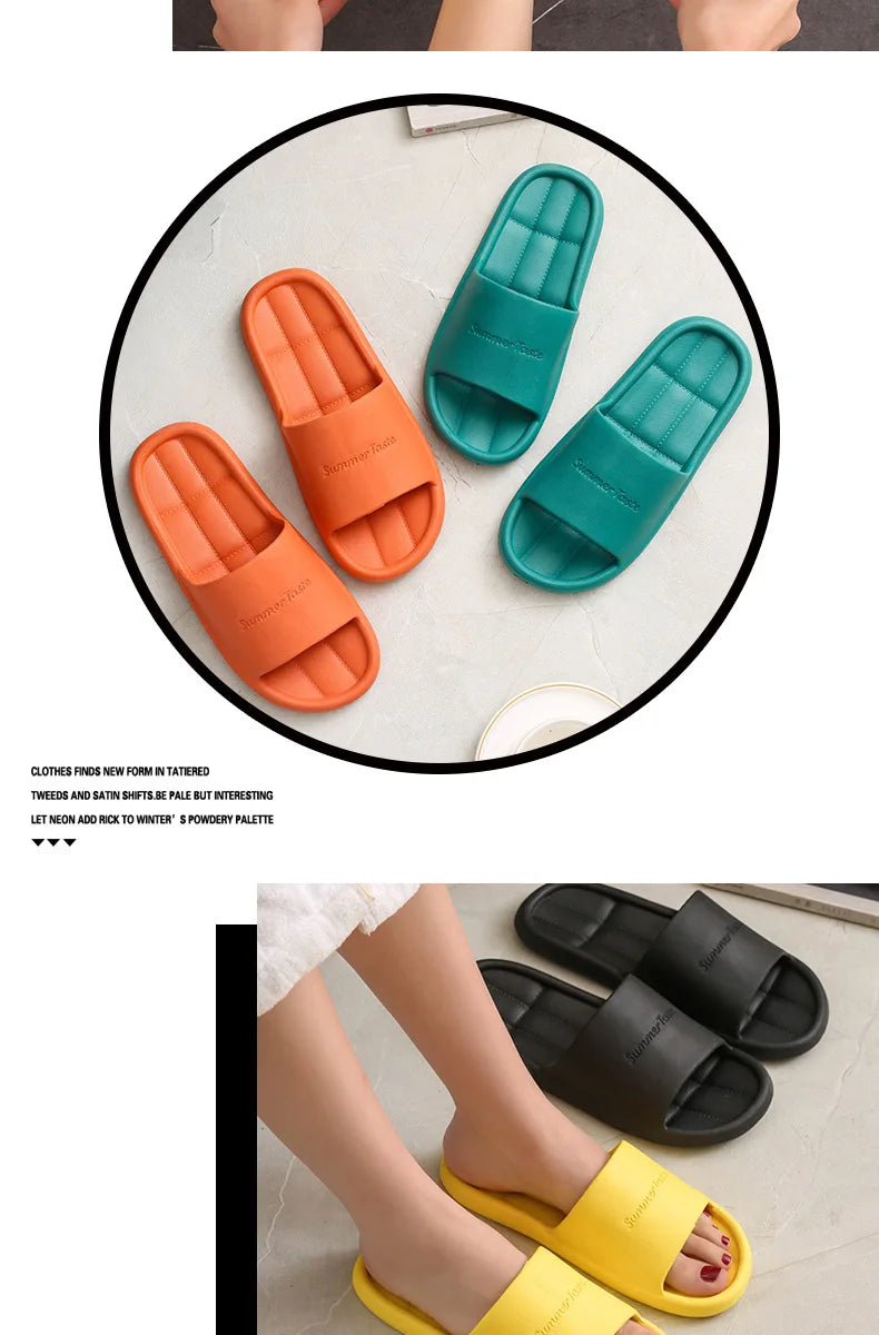 Men And Women Super Soft Eva Thick Platform Slides Minimalist And Comfortable Indoor Bathroom Non Slip Slippers Women Slippers