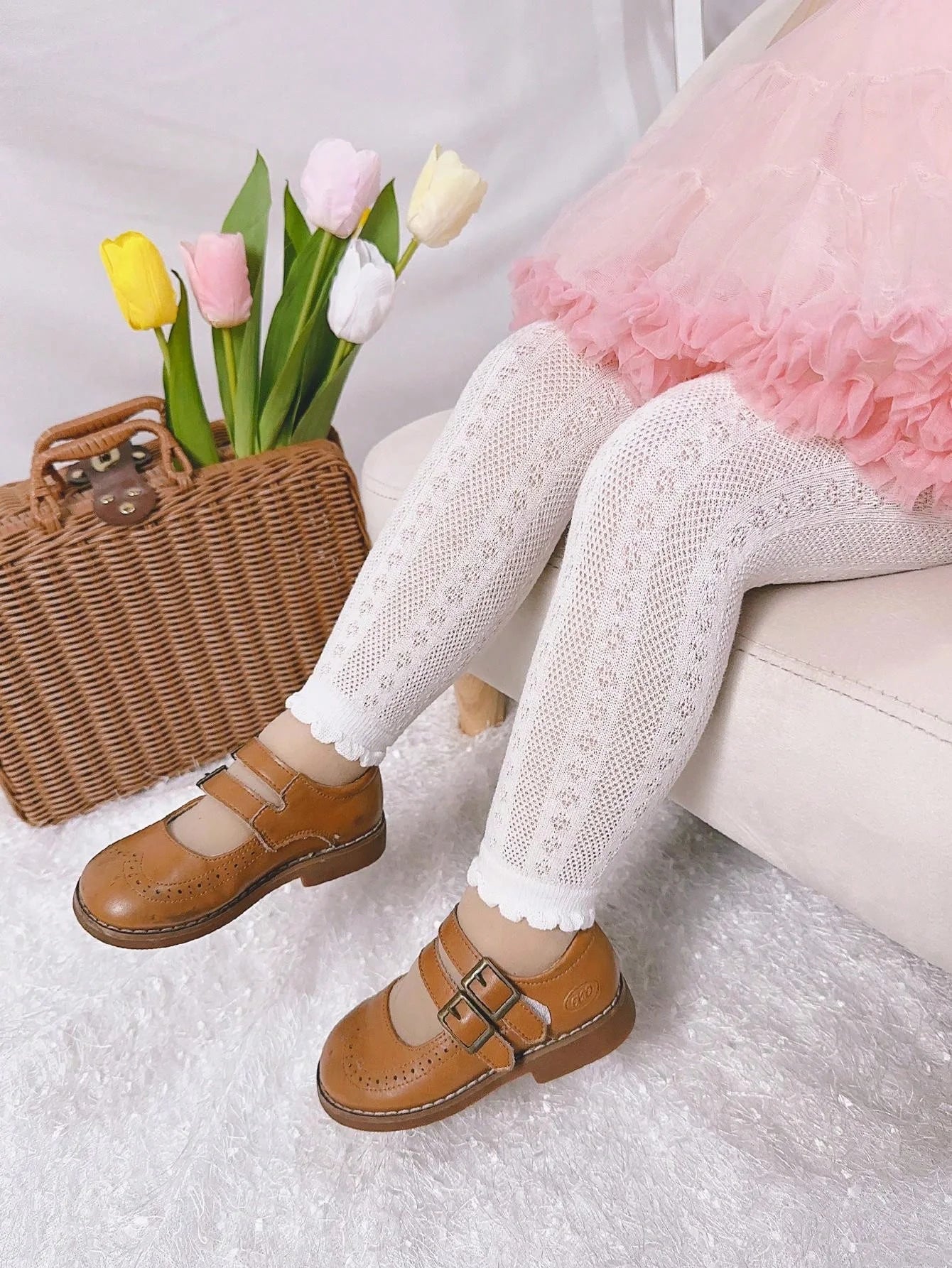 Summer New Children Breathable Knitted Leggings, Baby Solid Color Thin Mesh Lace Tights, Nine Pants for 1-14 Years Old Kids Girls