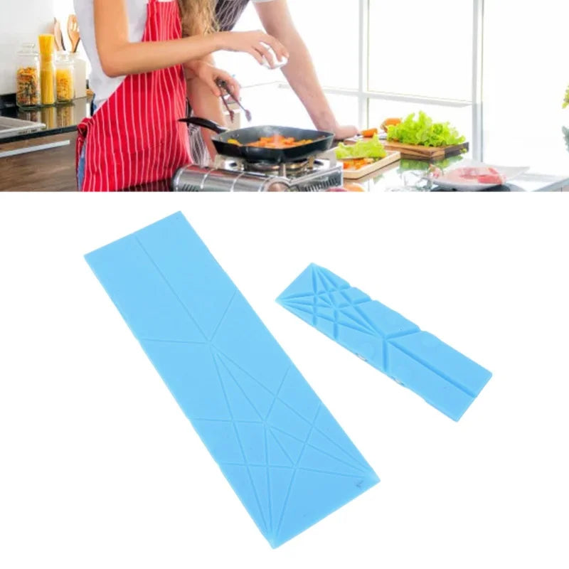 2Pcs 3 In 1 Measuring Spoons Polygons Flat Folding Multifunction Folds For Baby Complementary Food Kitchen Gadget Green