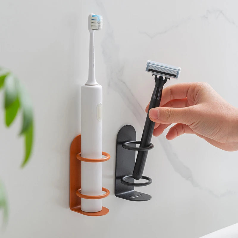 Stainless Steel Electric Toothbrush Holder Toothbrush Stand Rack Organizer Wall-Mounted Holder Space Saving Bathroom Accessories