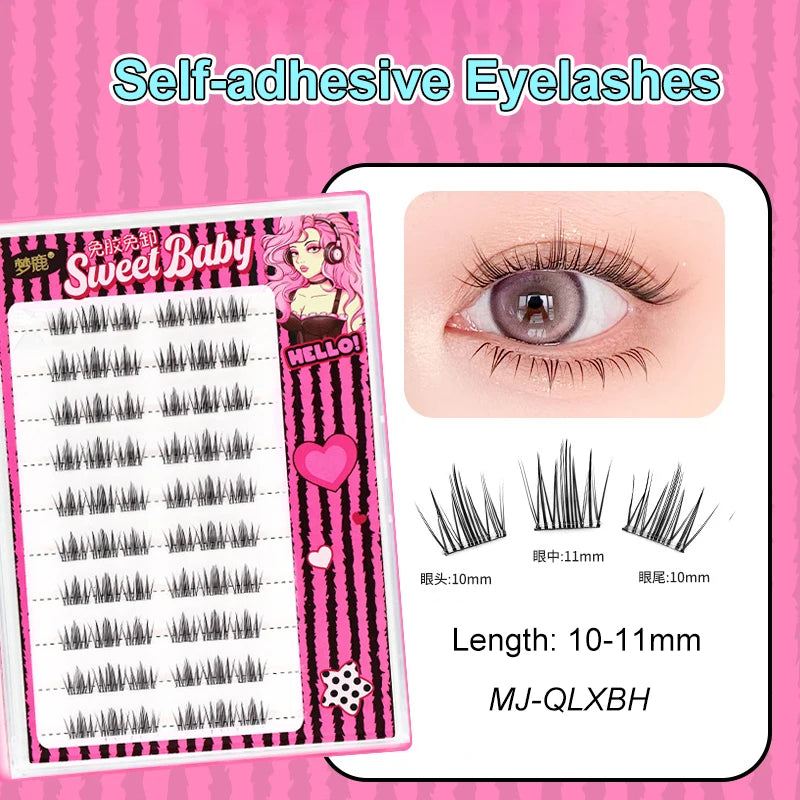 Self Adhesive Eyelashes Cluster Lashes No Glue Individual Lashes  Soft  Idol Lash Clusters Reusable Self Adhesive Lashes