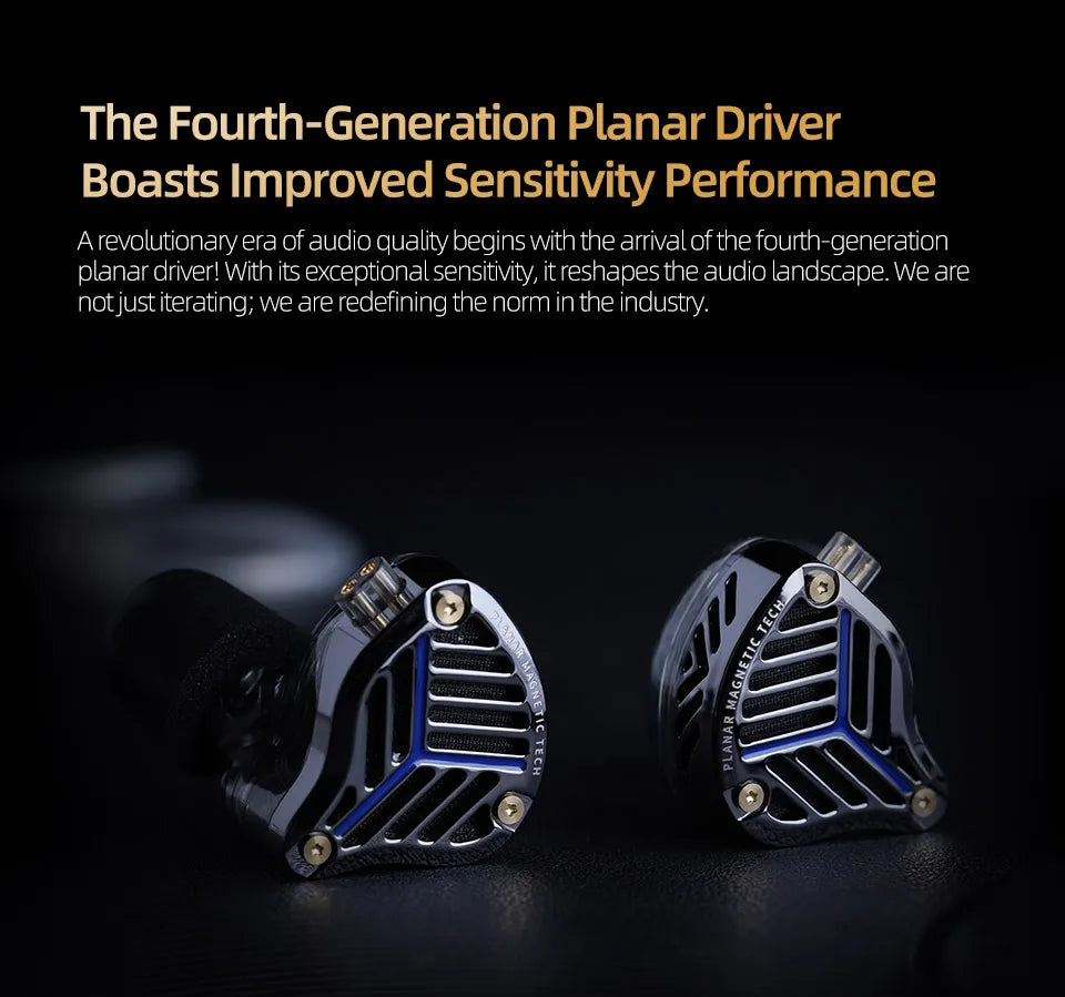 KZ PRX Fourth-Generation Planar Diaphragm Earphones HiFi Music Earbuds Sport Monitor Headset with High-Purity Silver-Plated Cabl