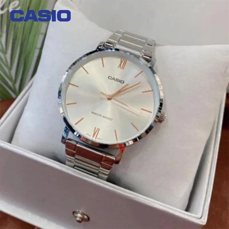 Casio MTP-VT01D Watch Wonmen Men Watch Large Dial Business Leisure Fashion Simple Cool Atmosphere Belt Waterproof Quartz Watch