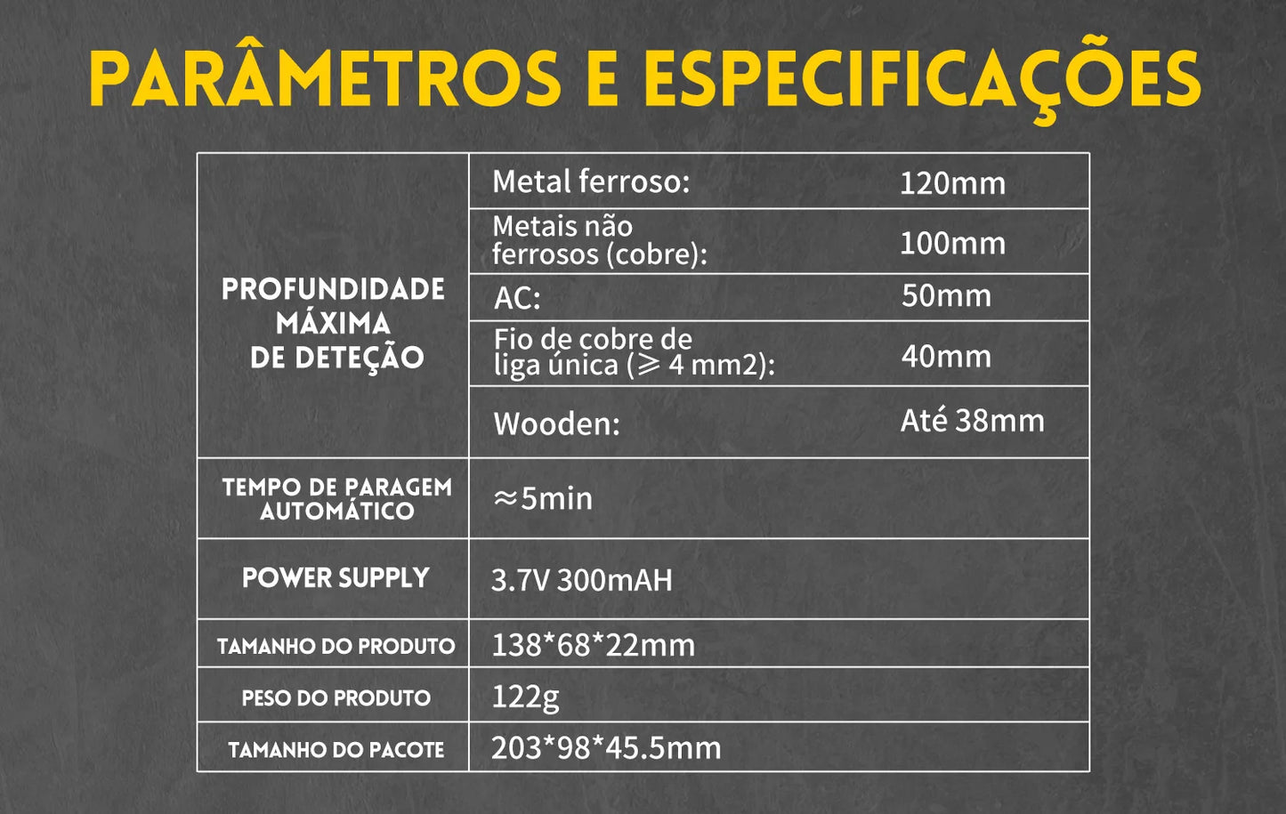 FNIRSI WD-02 Versão em português Detetor de parede Localizador de vigas Cabos CA com carga Vigas de metal Vigas de madeira