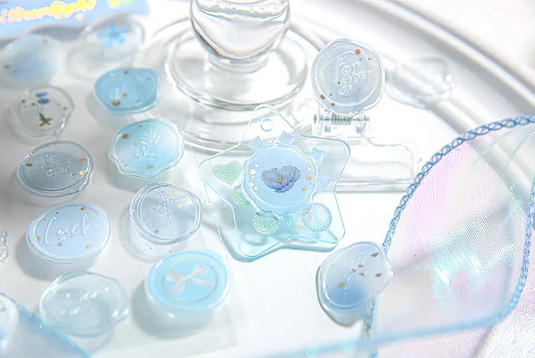 Mr.Paper 4 Style Fire Paint Seal Drip Glue Stickers Good-Looking Envelopes Sealing Paste Handbook Decoration Sticker Stationery