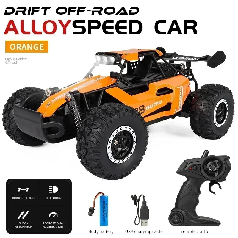 DK087 1:16 2WD Brushless High-Speed Off-Road Remote Control Drift Racing Car 20KM/H with LED Lighting 2x2 RC Truck Car Model Toy