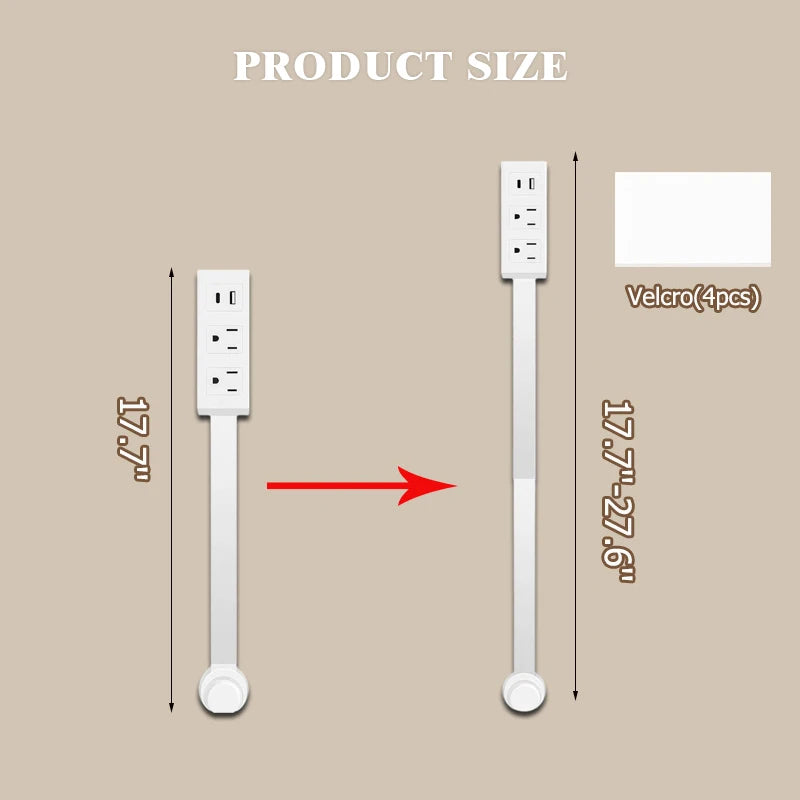 Features USB-A, USB-C, and 2 AC Outlet 180°Rotating Outlet Electrical Outlet Extender