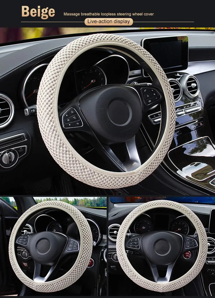 Universal Car Steering Wheel Cover Without Inner Ring Elastic For Nissan Versa Honda Civic 2008 Jimny Seat Leon Accessories