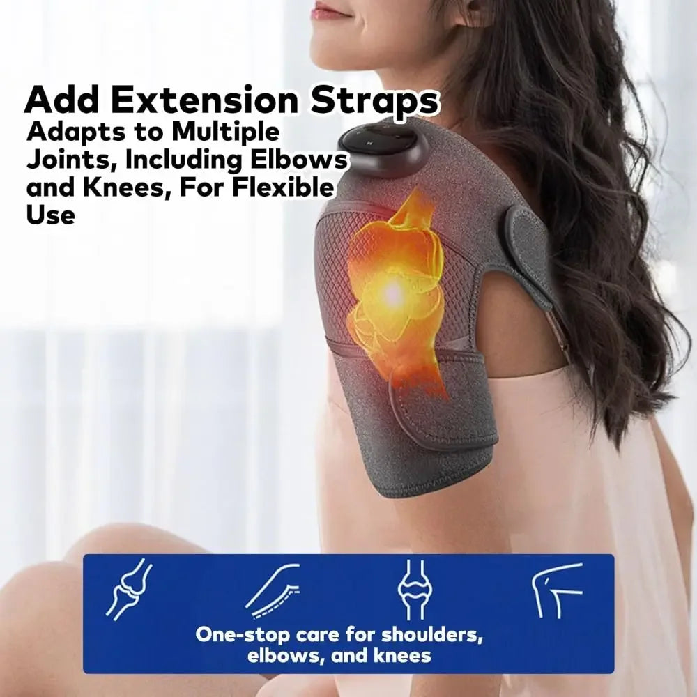 Deep Muscle Relief Electric Knee Massager Breathable 5 Temp Levels Cordless Heated Knee Brace 3 Modes