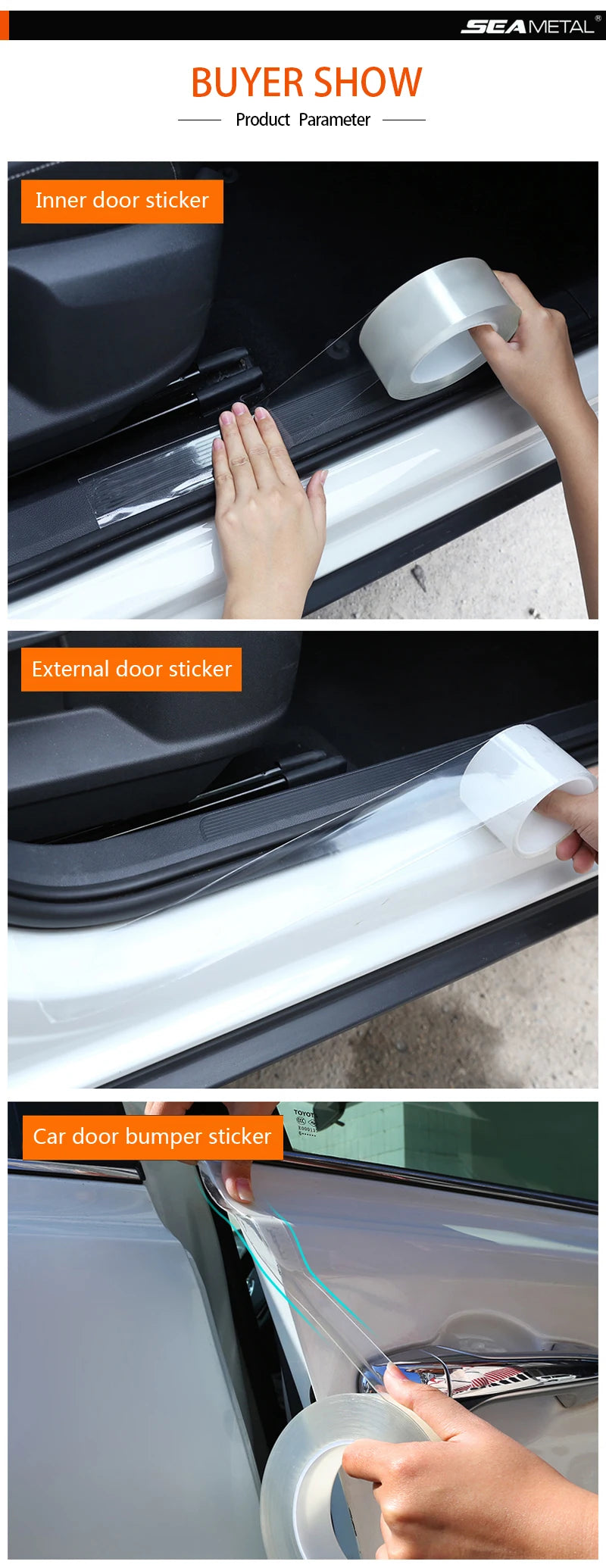Car Stickers Door Edge Protector Universal Car Door Sill Sticker Anti Scratch Transparent Film Protection Style Auto Accessories
