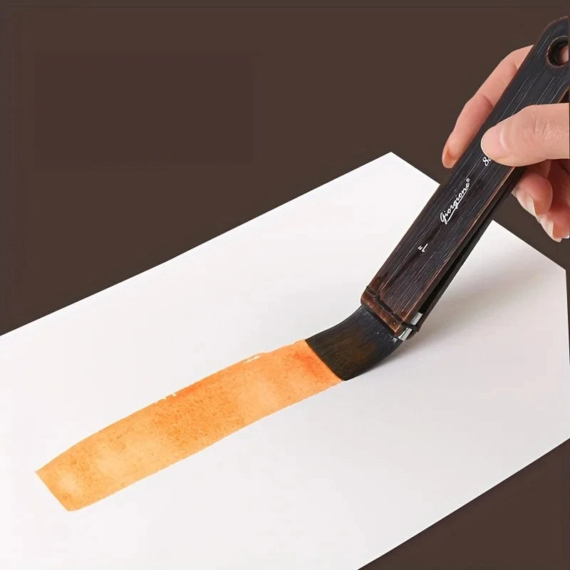 GIORGIONE，10pcs Master levePaint Brush, Squirrel Hair Watercolor Brush Set, High-end Brush Curtain, Matte Leather