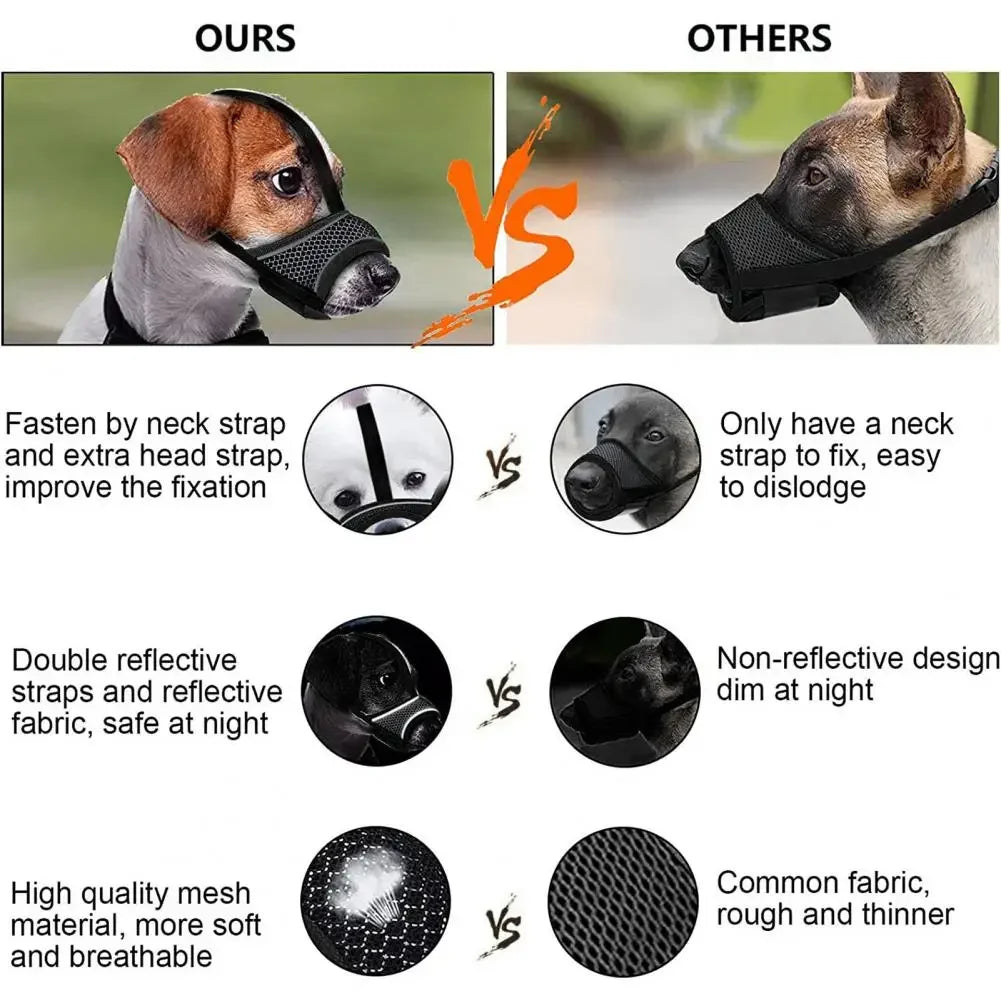 Dog Muzzle Breathable Adjustable Comfortable Pet Muzzle Anti-chewing Anti-biting Dog Muzzle Pet Supplies