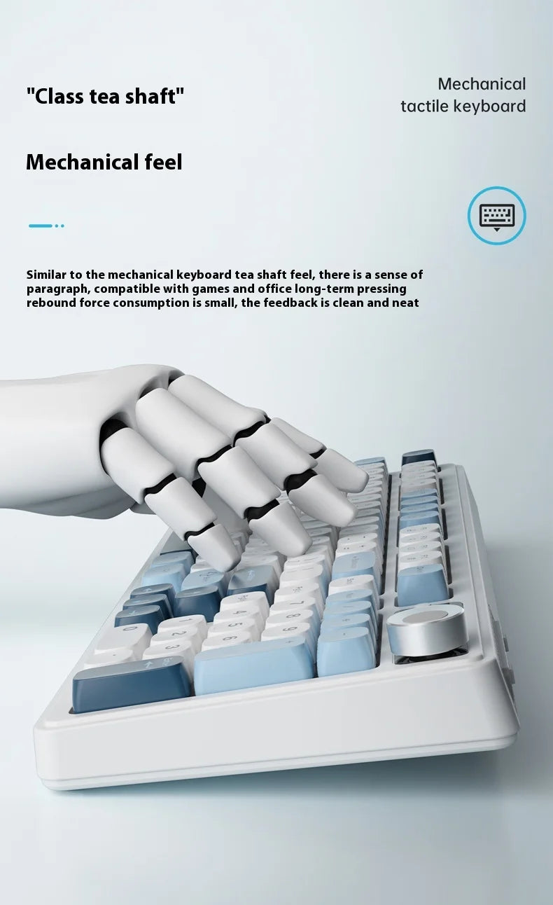 Ajazz Af98 Wireless Bluetooth Three-Mode Keyboard E-Sports Game Special Mechanical Touch Typing Office Computer Wired Keyboard