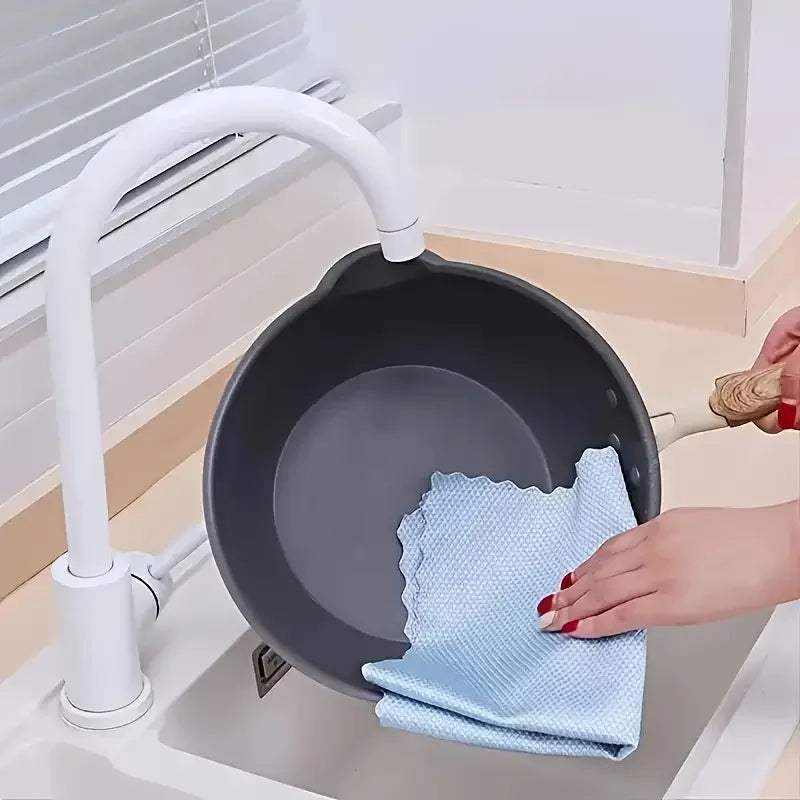 Microfiber Fish Scale Dishcloths Kitchen High Absorbent Oil-proof Washing Rag Glass Window Wipe Cloth Household Cleaning Cloths