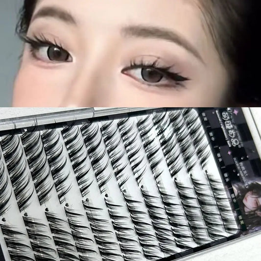 12Rows Fox False Eyelashes Single Cluster Eyelash Extension Segmented Lashes Fox Eye Effect Lashes Individual False Eyelashes