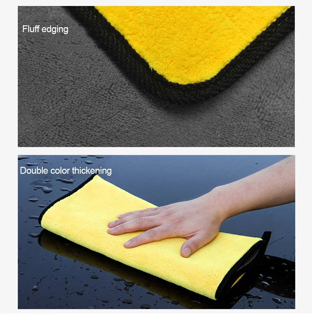 Wholesale and retail Car Wash Towels Cleaning Cloth Absorbent Dry Cloth General Purpose Microfiber Towel Thickened Yellow