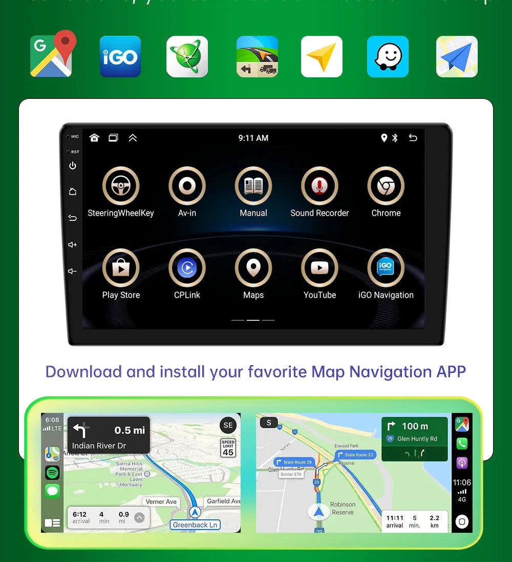 4G 64G Car play Android Radio Multimedia 7 9 10 inch CarPlay Android Auto 2 din Radio Stereo Receiver Player 2DIN GPS 4 Core