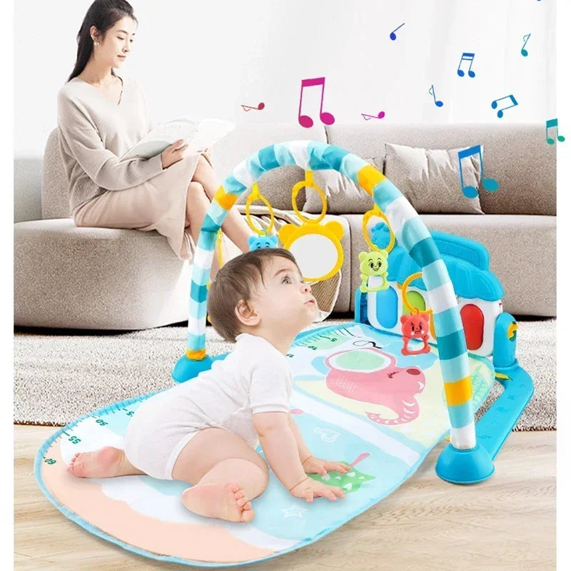 Baby Activity Gym Rack Newborn Play Mat Musical Piano Keyboard Crawling Blanket Pedal Early Education 0-36 Months Toy Gifts