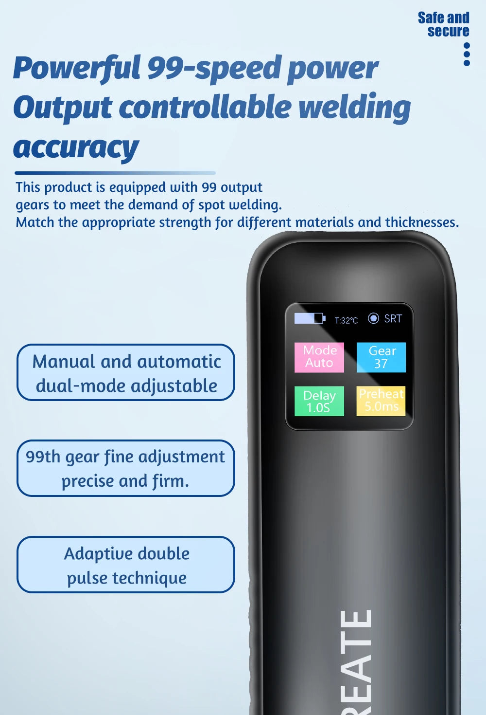 Docreate Color screen portable handheld small spot welder 18650 mobile phone lithium battery nickel plate collision welding