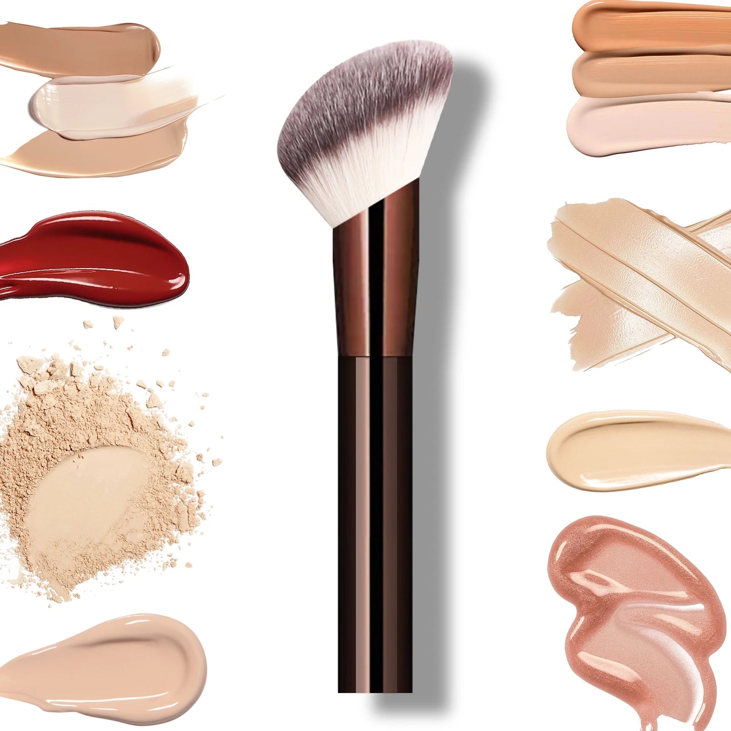 Single Makeup Brush for Flawless Application Seamless Finish Foundation Brush Soft Fiber Hair Fashionable Design