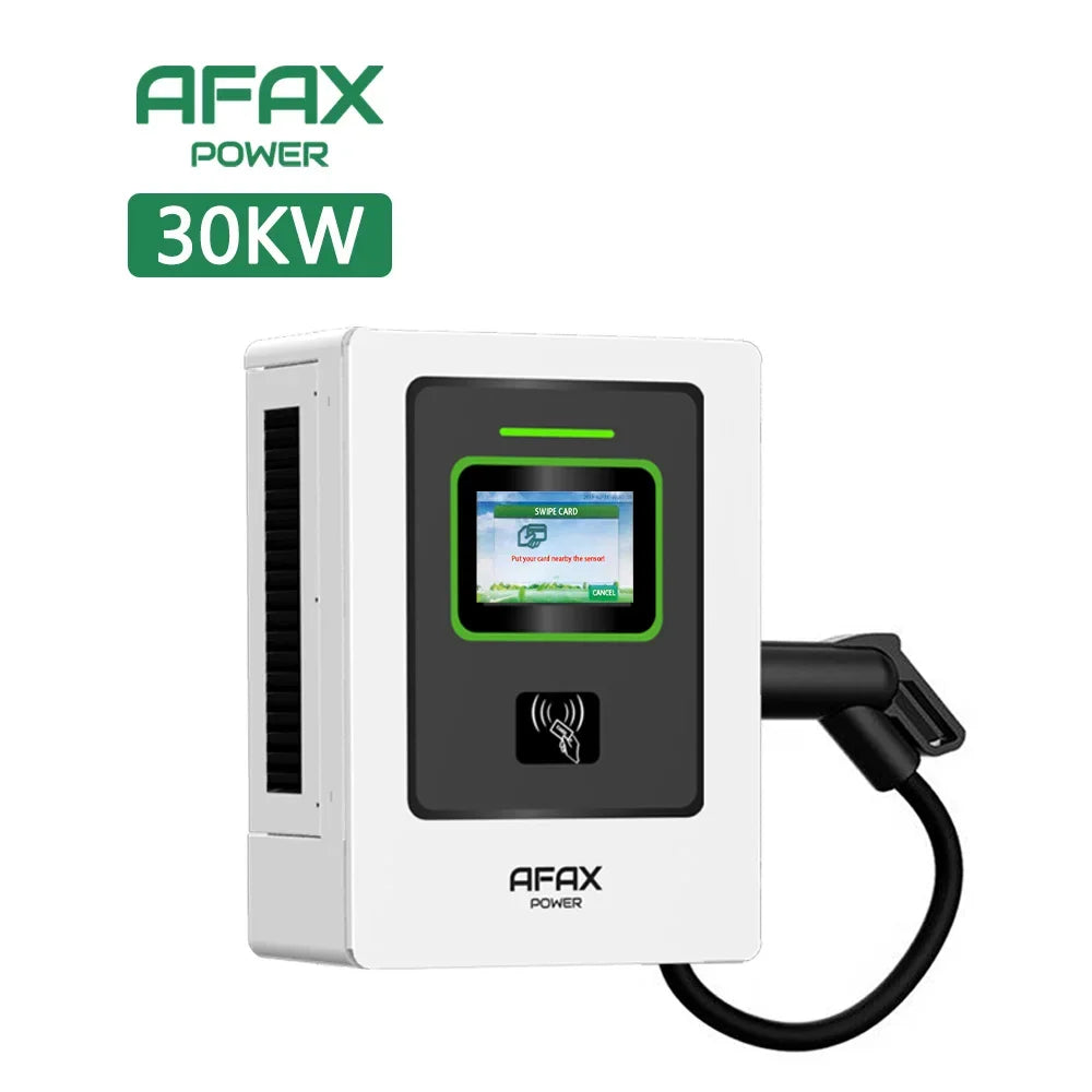 AFAX POWER CCS2 3phase 40KW EV Wall-mounted charging Station With LCD Touch Screen Display