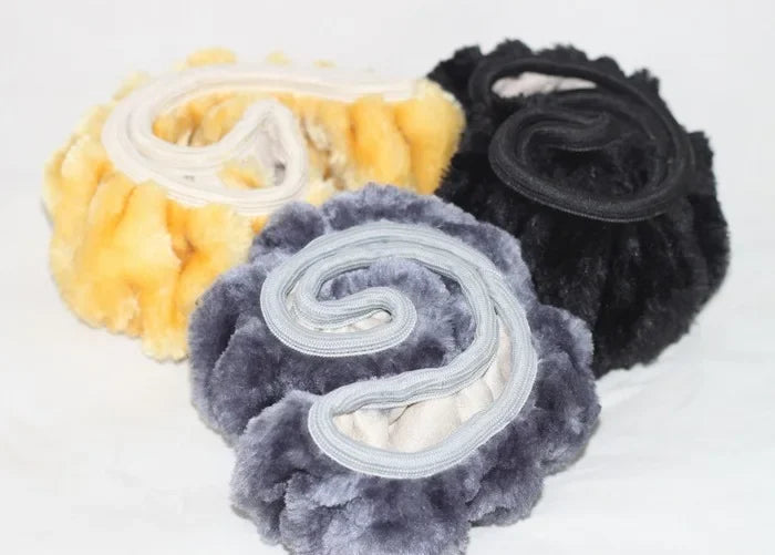 38cm Premium Soft Short Fur Car Steering Wheel Cover High-density Warm Plush Winter Steering Wheel Protector Cover Accessories