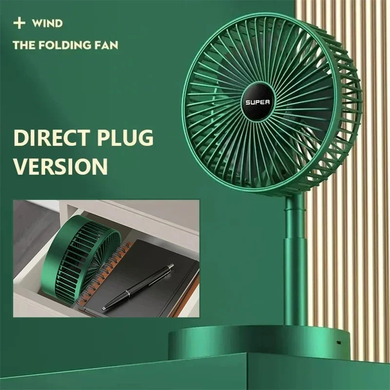 Desktop Foldable Retractable Small Fan Mini Portable Charging USB Home Low Noise High Duration Standby Mini Electric Fan