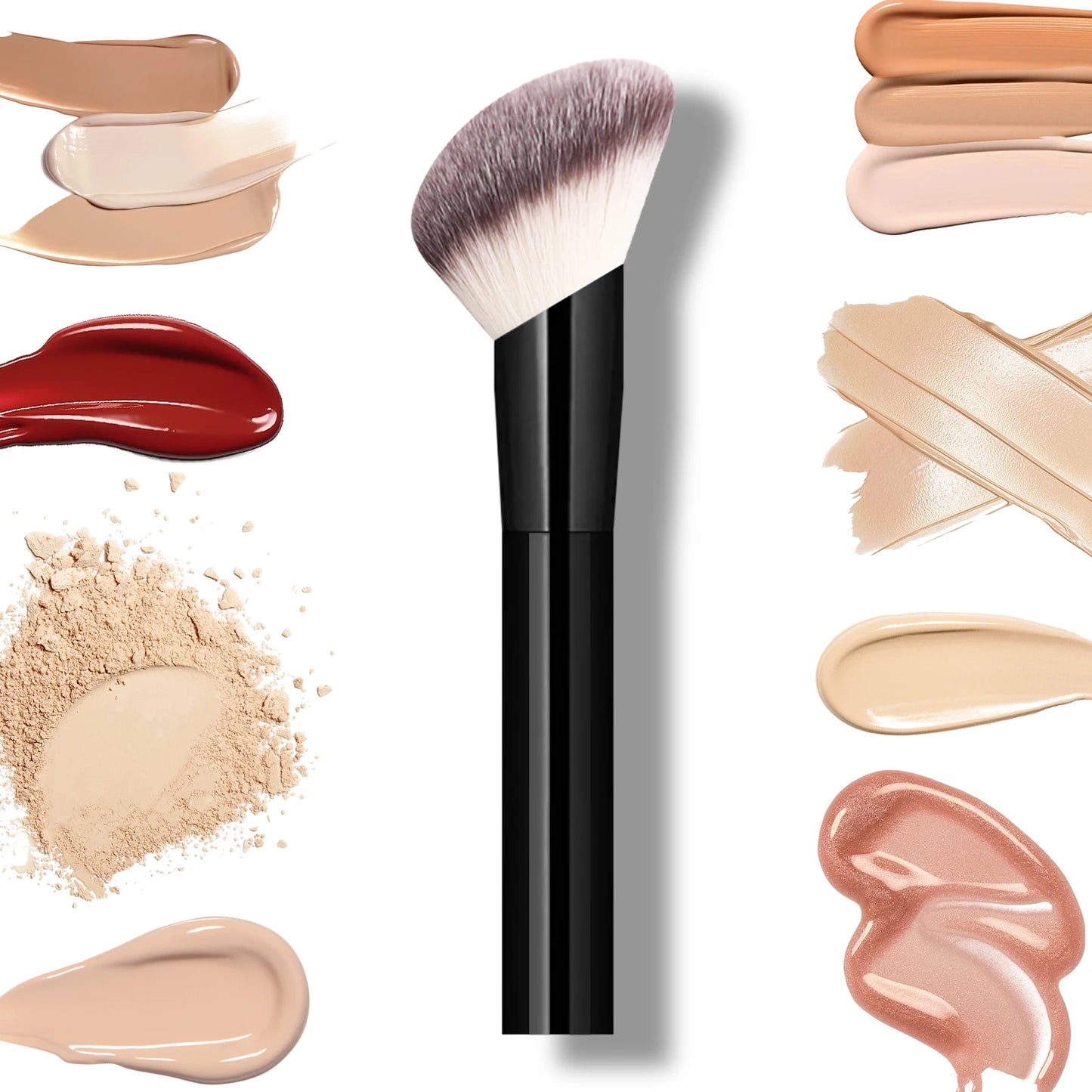 Single Makeup Brush for Flawless Application Seamless Finish Foundation Brush Soft Fiber Hair Fashionable Design