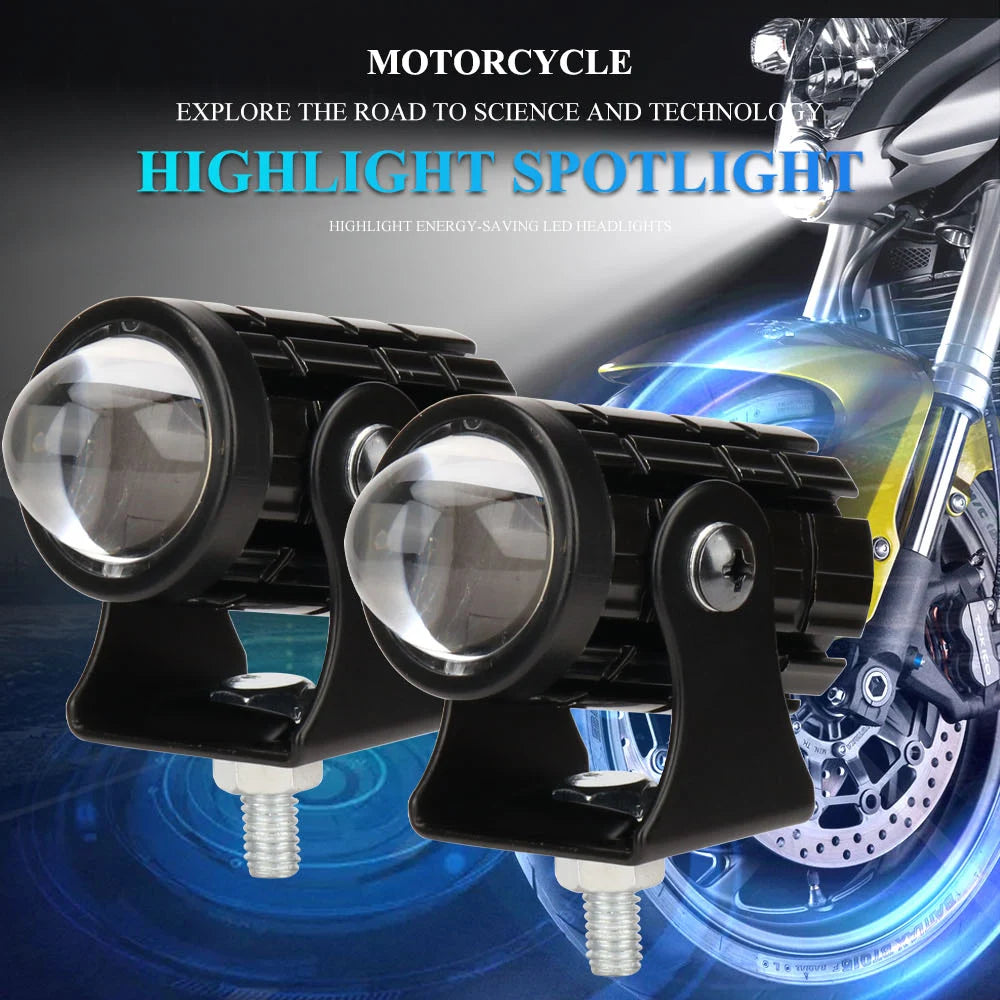 Motorcycle Mini Driving Light Dual Colo for Headlight Auxiliary Spotlight Lamp R ATV Scooter Moto Fog Light Accessories 12V