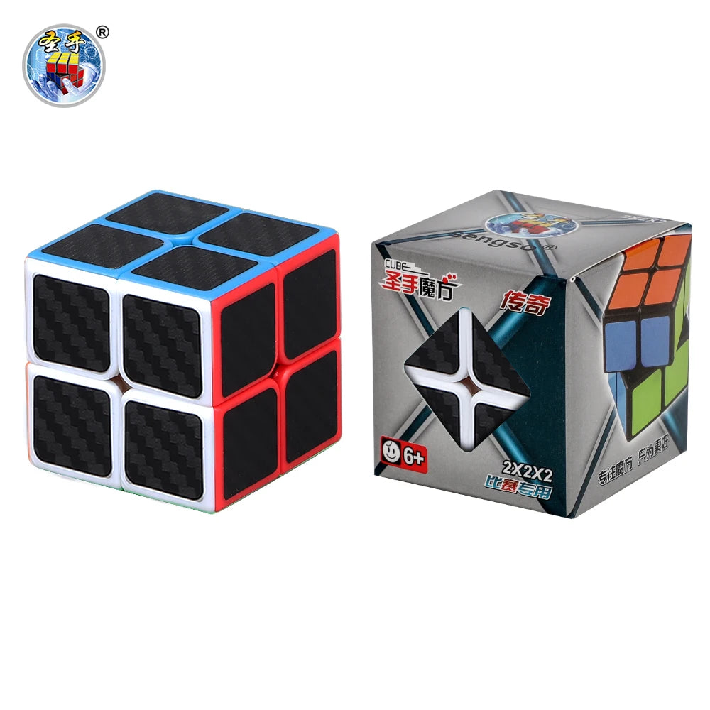 SENGSO Speed Cube 2x2 3x3 4x4 5x5 Carbon Fiber Sticker Magic Cubo Profession Puzzle High Quality Kid's Fidget Toys