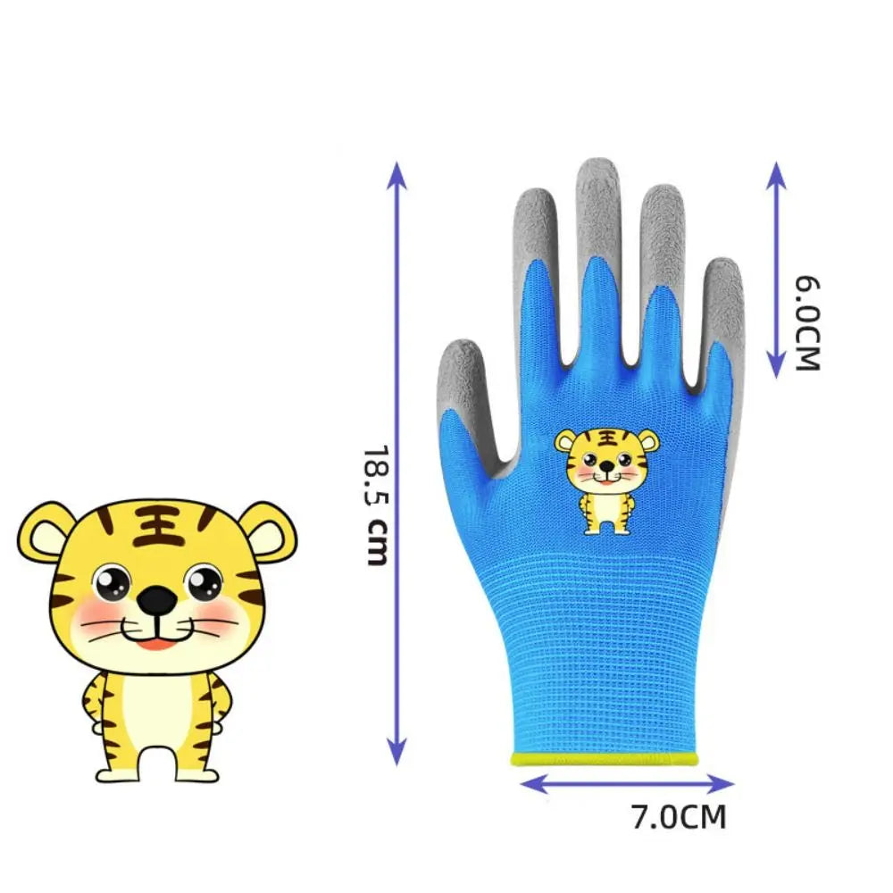 Kids Durable Waterproof Garden Work Gloves Non-Slip Children Safety Yard Work Gloves Portable Garden Supplies Gardening Gloves