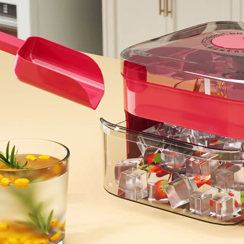50-cube Ice Machine Large-capacity Double-layer Ice Cube Machine with Easy-to-press Lid Reusable Food Grade Ice Cube Mold