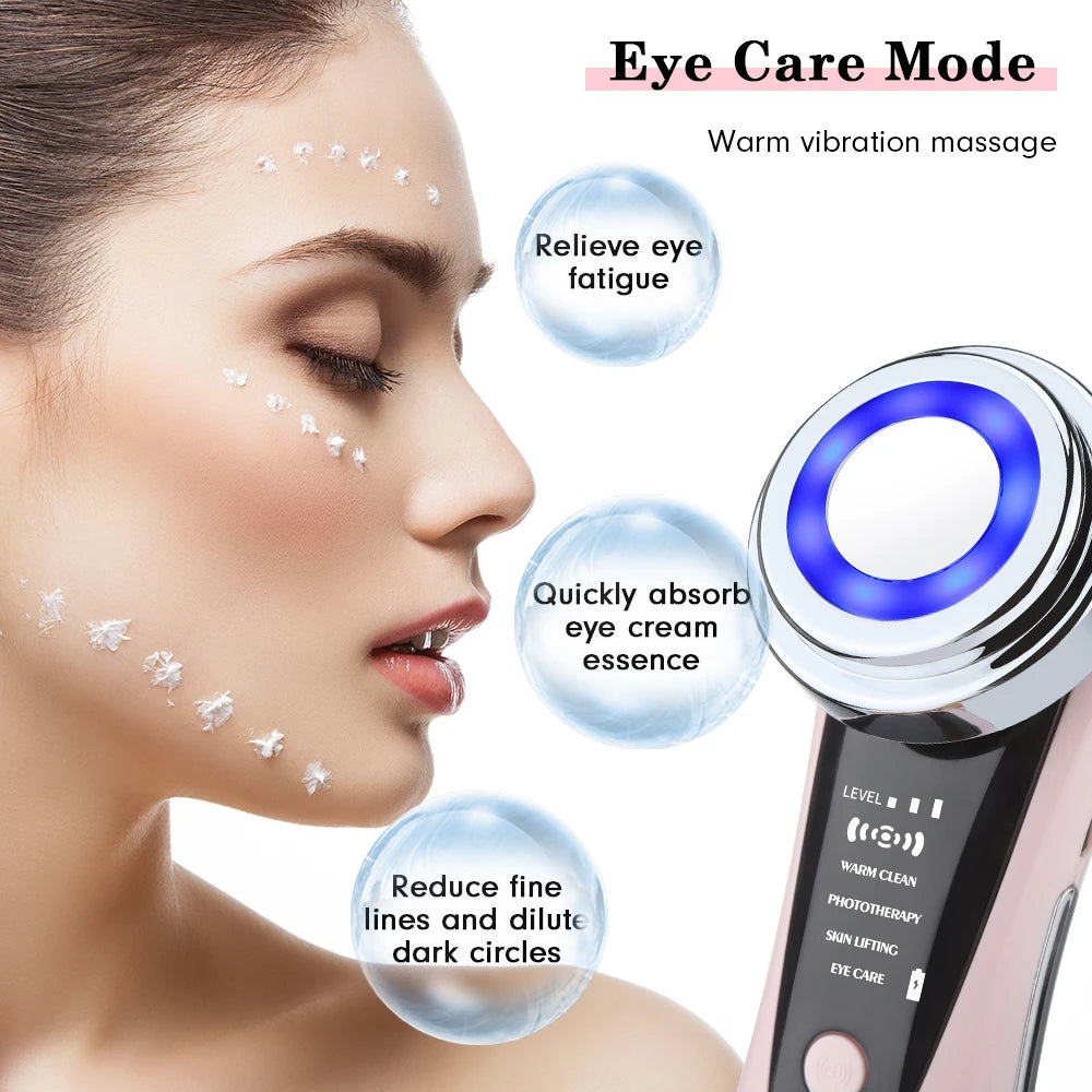 7 in 1 Face Lift Devices Microcurrent Skin Rejuvenation EMS RF Women Facial Massager Light Therapy Anti Aging Wrinkle Beauty