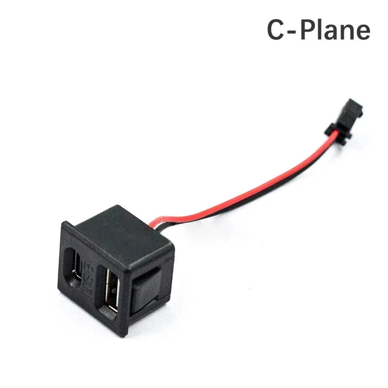 1Pcs Black Double Layer Usb Female Base Type-C Socket and Female Usb Lamp Charging Socket Power Socket With Cable Connector