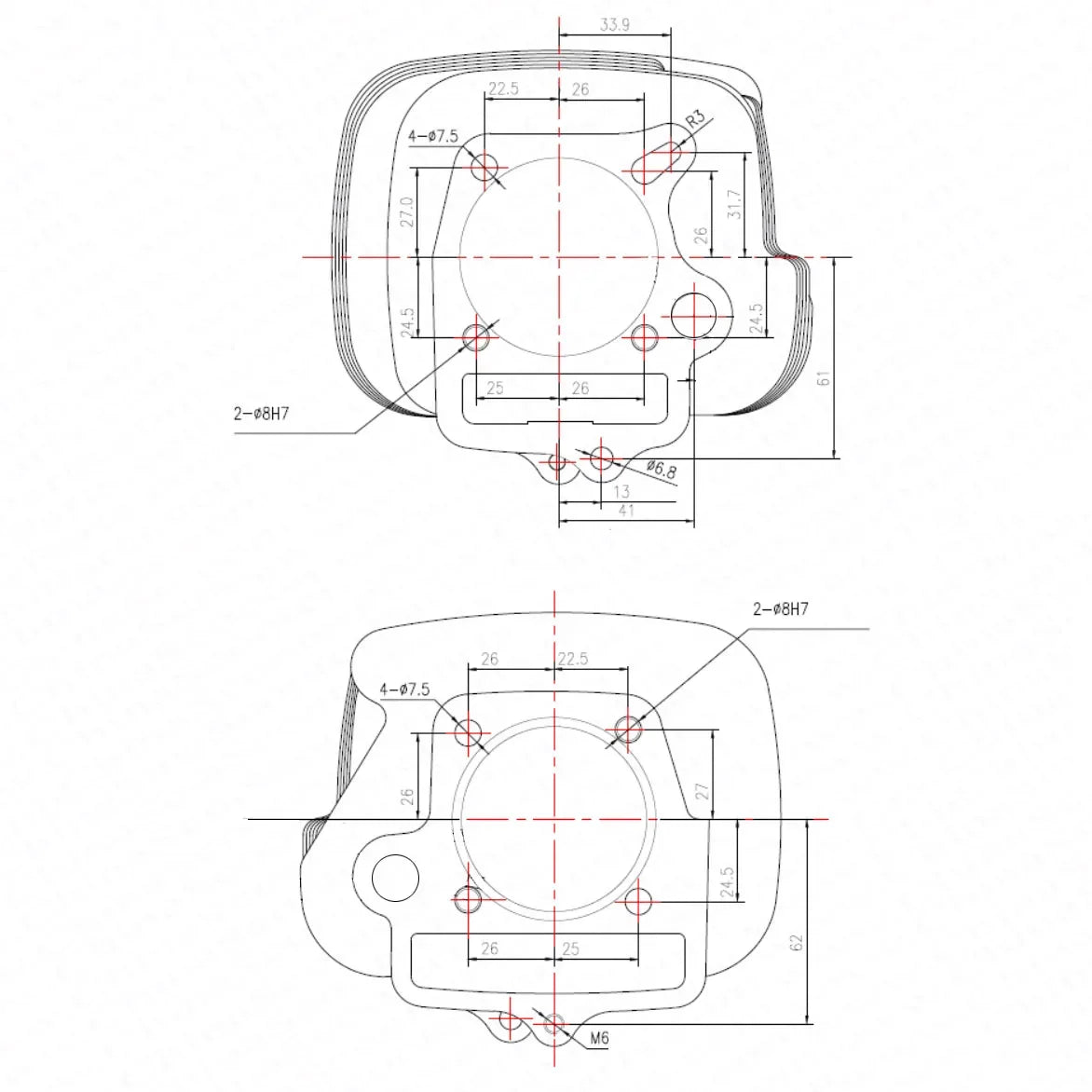 56mm Bore Cylinder Piston Ring Gasket Kit For YinXiang 140CC 150CC YX140 YX150 1P56YMJ 1P56FMJ 1P56FMJ-5 Engine Dirt Pit Bike