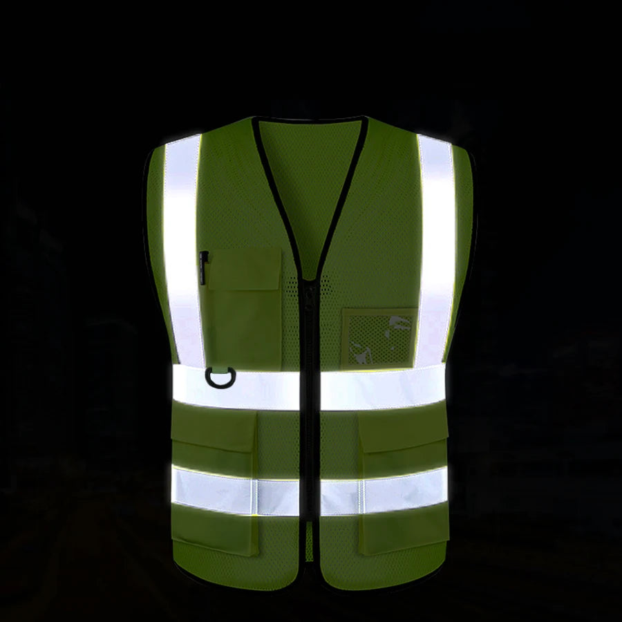 Safety High Visibility Reflective Vest Adjustable Reflective Security Vests Traffic Night Outdoor For Running Cycling Sports