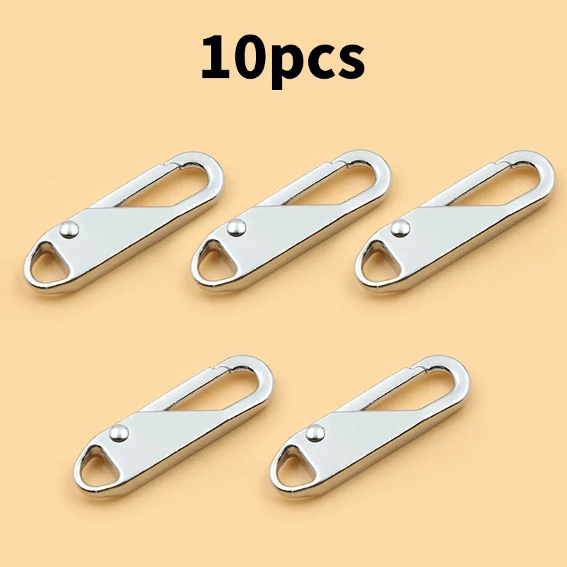 5/10 Pieces Zipper Pull Replacement Zipper Repair Kit Zipper Slider Pull Tab Universal Zipper Fixer Metal Zipper Head