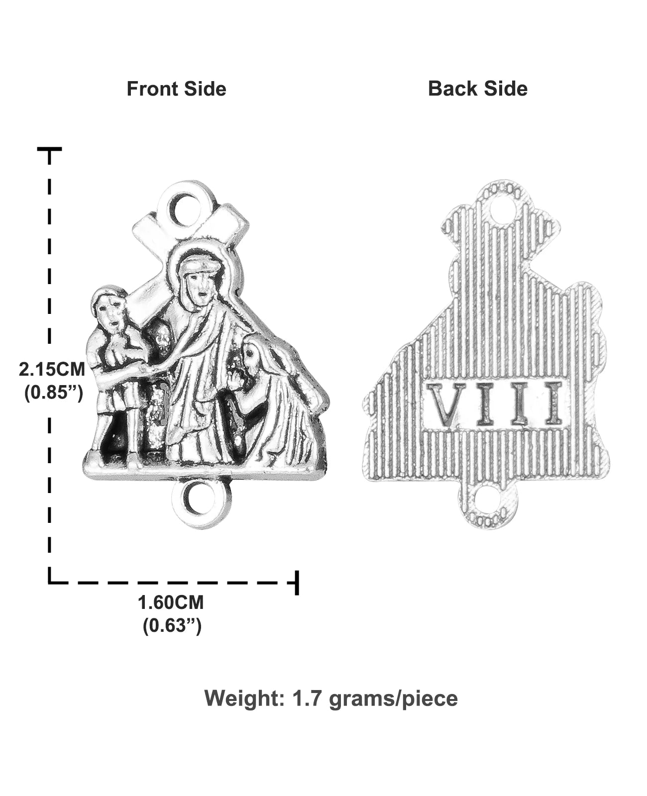 16Pcs Stations Cross Signs Devotional Medals Crucifix Jesus Cross Crown of Thorns Pendant Set for Rosary DIY Accessories