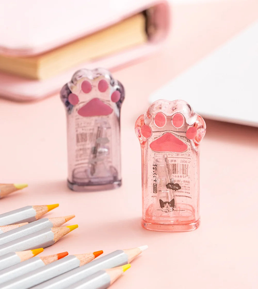 Kawaii Cat Paw Shaped Pencil Sharpener Stationery Kids Gift  Cute School Supplies  Korean Stationery