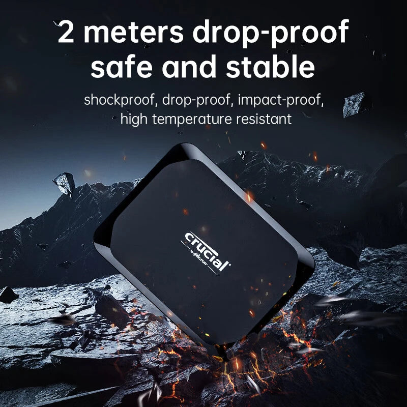 Crucial NVMe External SSD 1050MB/s 1TB 2TB 4TB Hard Drive 10Gbs Type C to Type C Portable Hd Solid State Disk for Laptops PC Mac