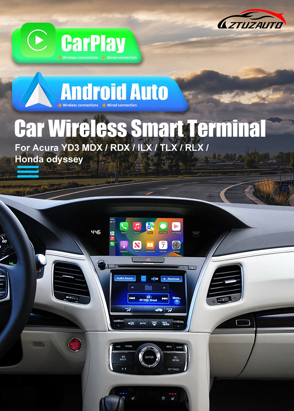Car Ai Box Wireless Apple Carplay Android Auto For Acura YD3 MDX RDX TLX ILX RLX Honda Odyssey Original Screen Support Mirroring